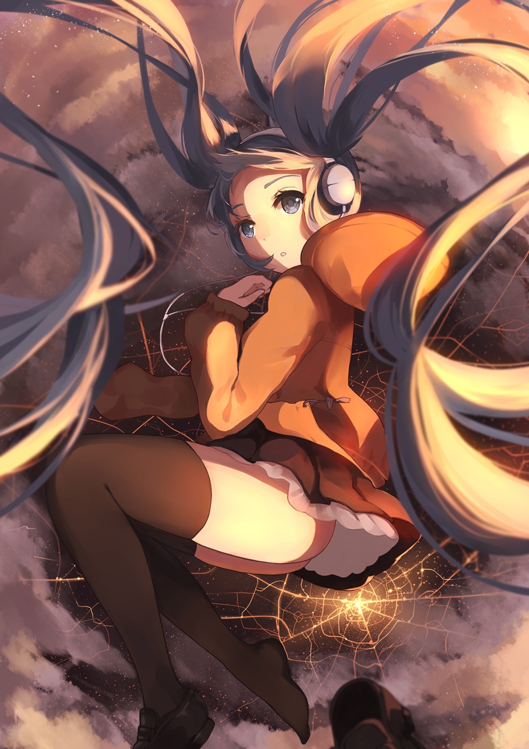 ass gkn hatsune_miku headphones nopan thighhighs vocaloid