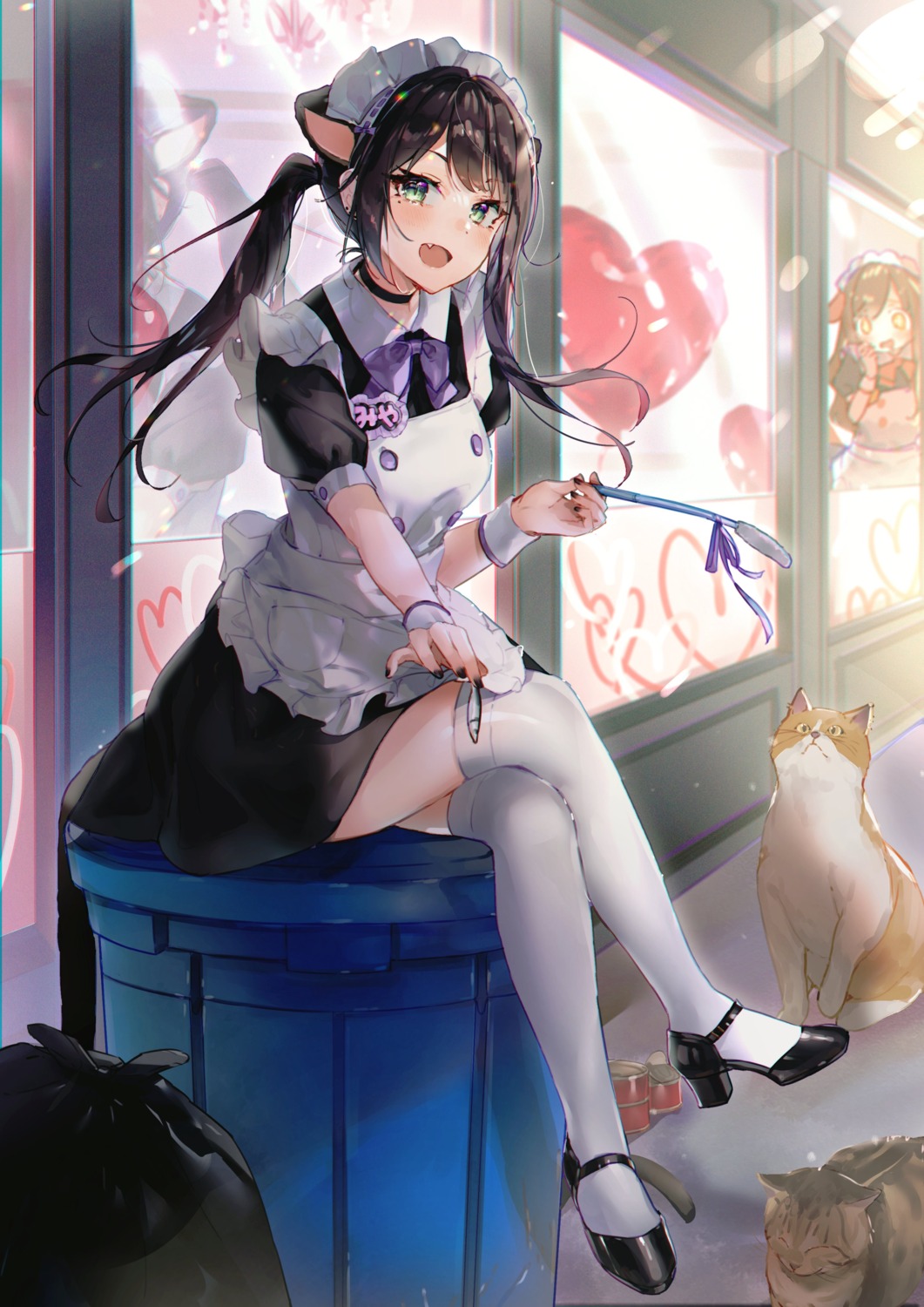 animal_ears cbi_cbi heels maid neko nekomimi skirt_lift thighhighs