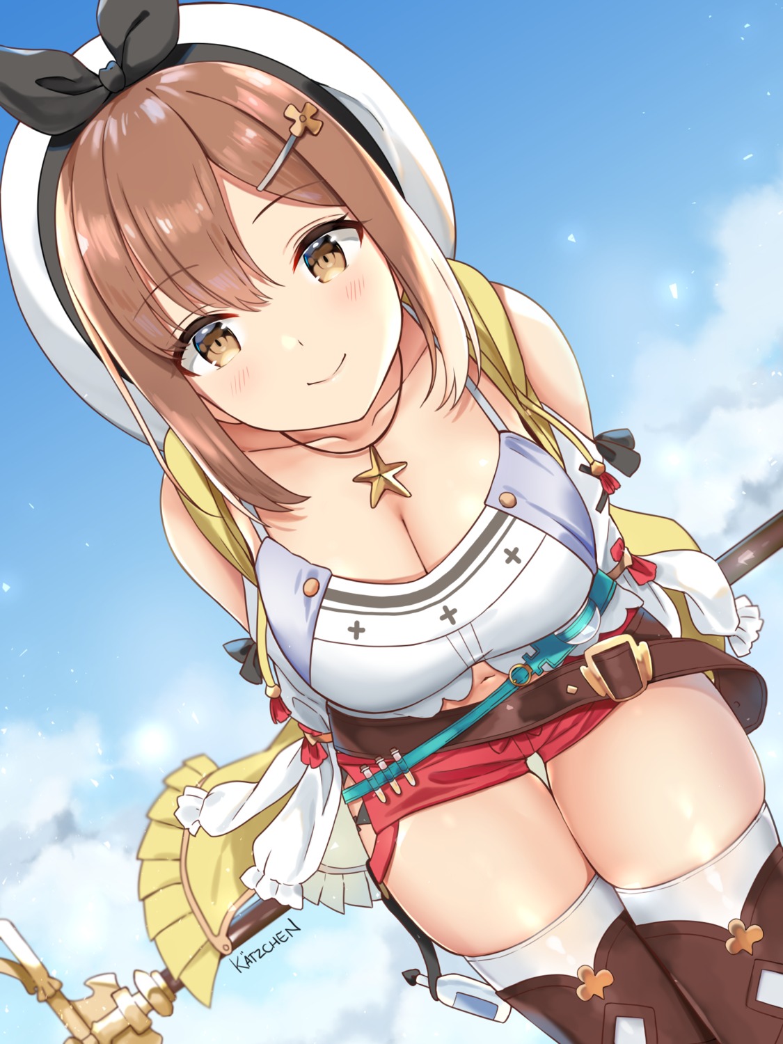 atelier atelier_ryza cleavage kaetzchen reisalin_stout thighhighs weapon