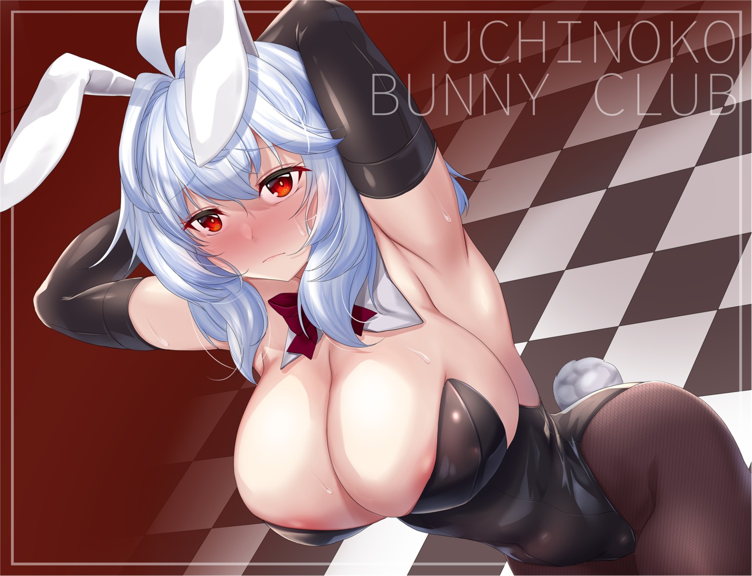 animal_ears areola bunny_ears bunny_girl fishnets no_bra pantyhose strelka_(artist) tail