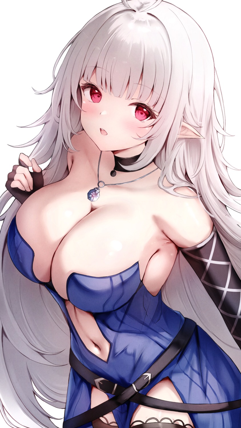 dress littlehobby no_bra pointy_ears thighhighs