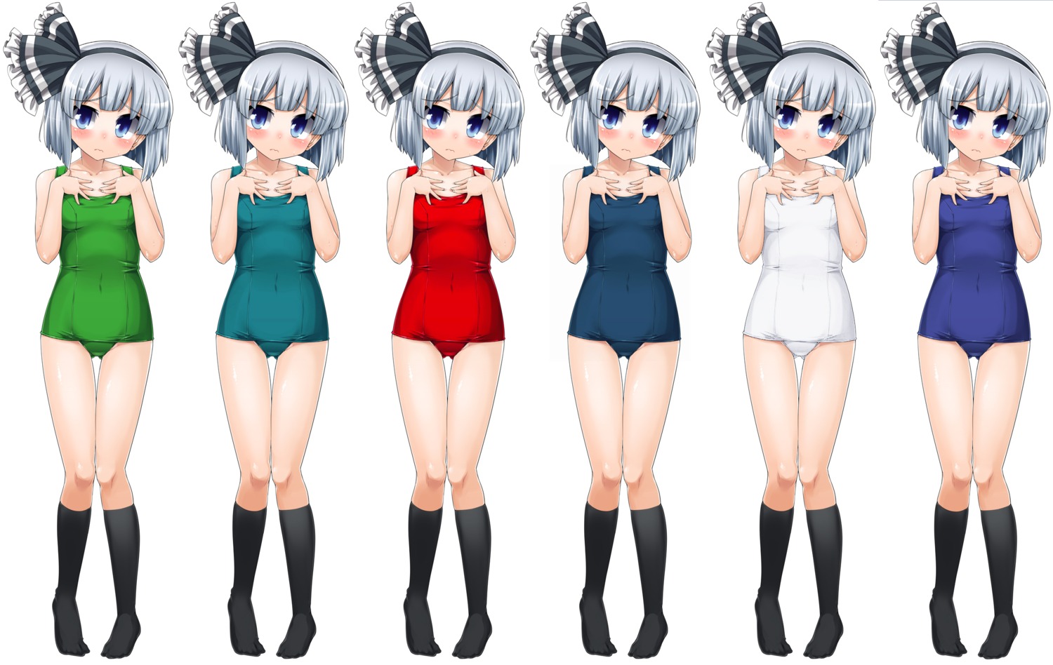 gengorou konpaku_youmu school_swimsuit swimsuits touhou