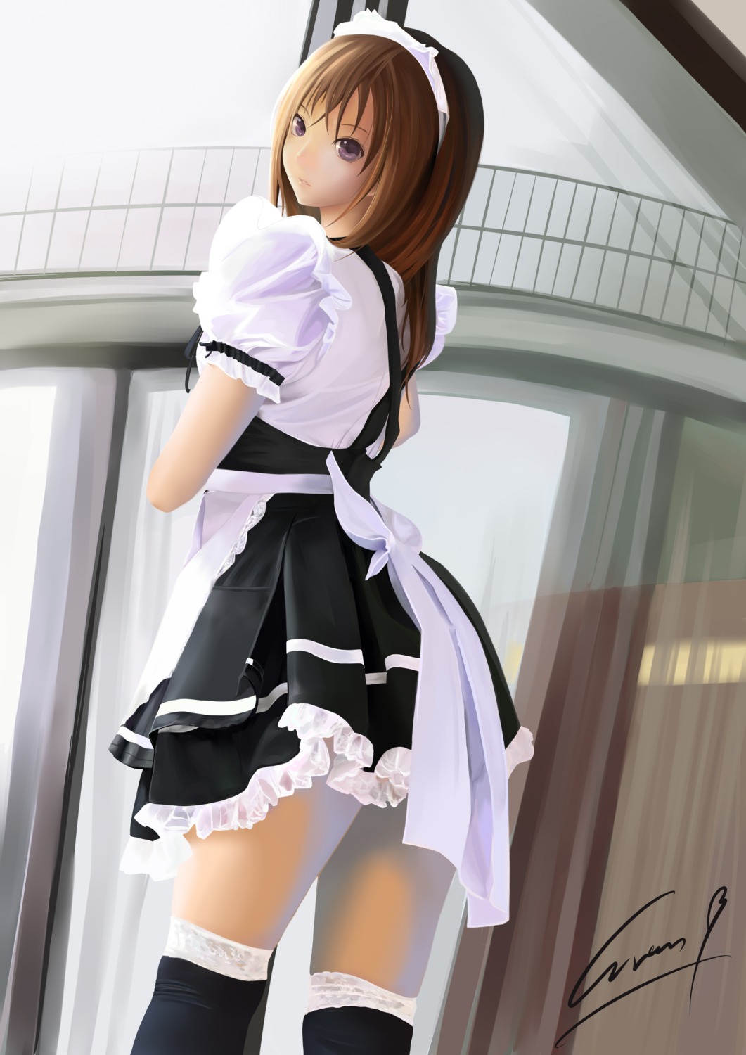 evan_yang maid thighhighs