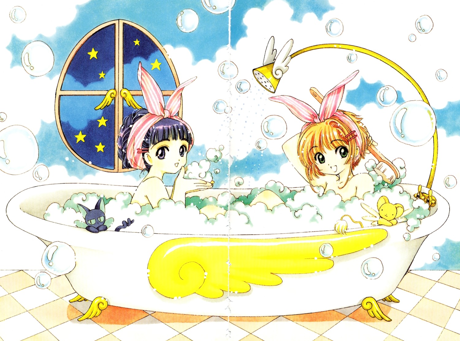 bathing card_captor_sakura clamp daidouji_tomoyo gap kinomoto_sakura naked