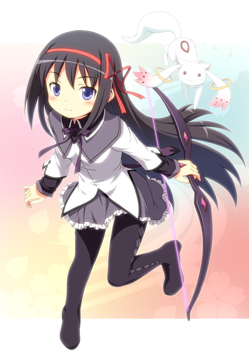 akemi_homura kyubey mahou_shoujo_madoka_magica pantyhose yamasan