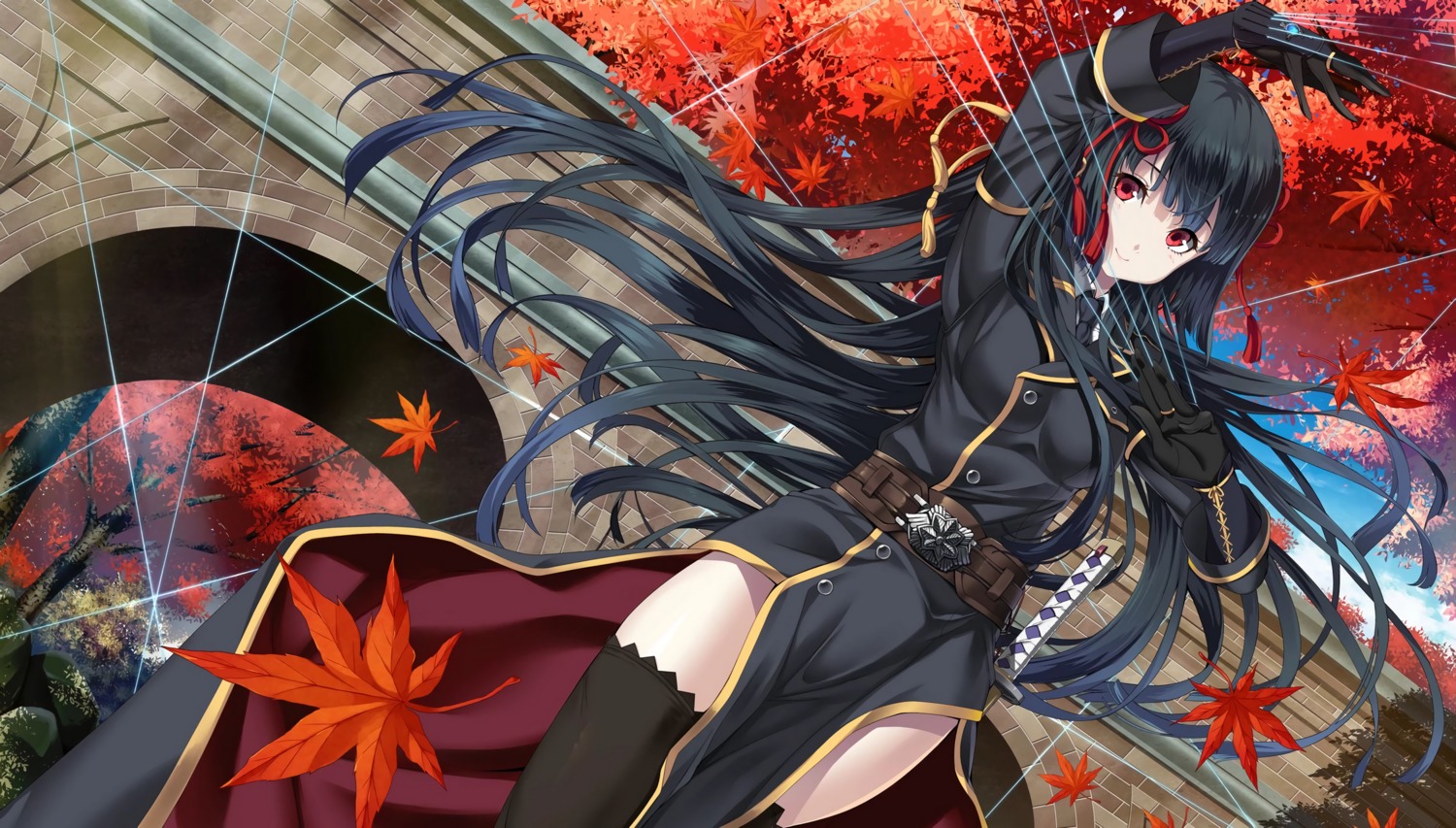 game_cg kirigakure_aya light possible_duplicate silverio_trinity sword thighhighs uniform weapon yuunagi