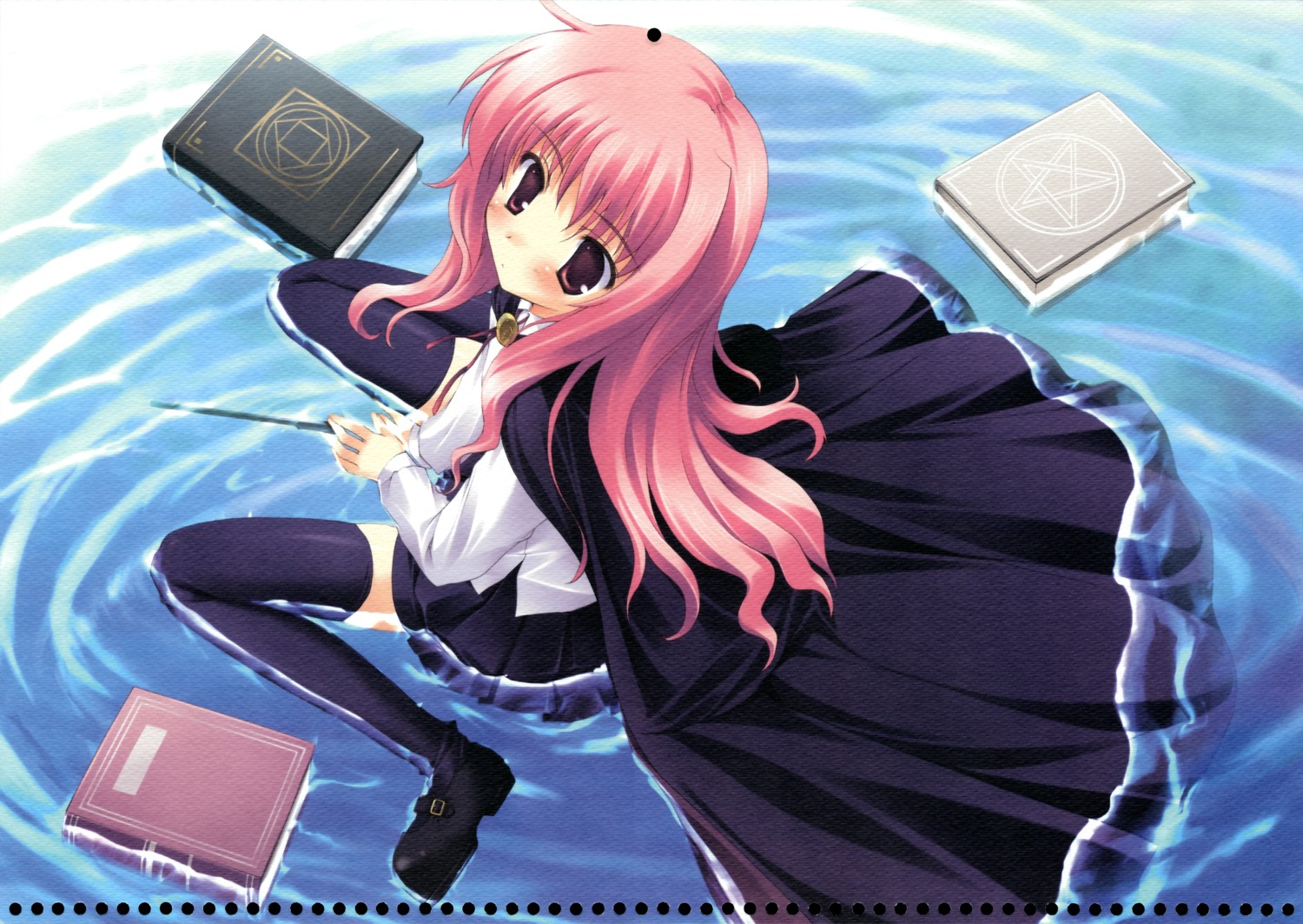 fixme ikegami_akane louise paper_texture seifuku thighhighs zero_no_tsukaima