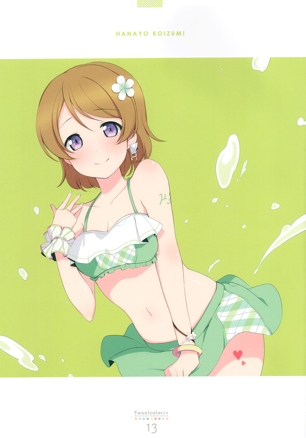 6u bikini cleavage eternal_land koizumi_hanayo love_live! swimsuits tattoo