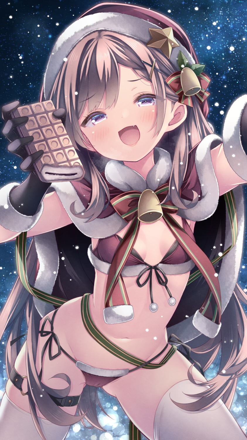 bikini cameltoe christmas garter loli ryo_(botsugo) selfie swimsuits thighhighs