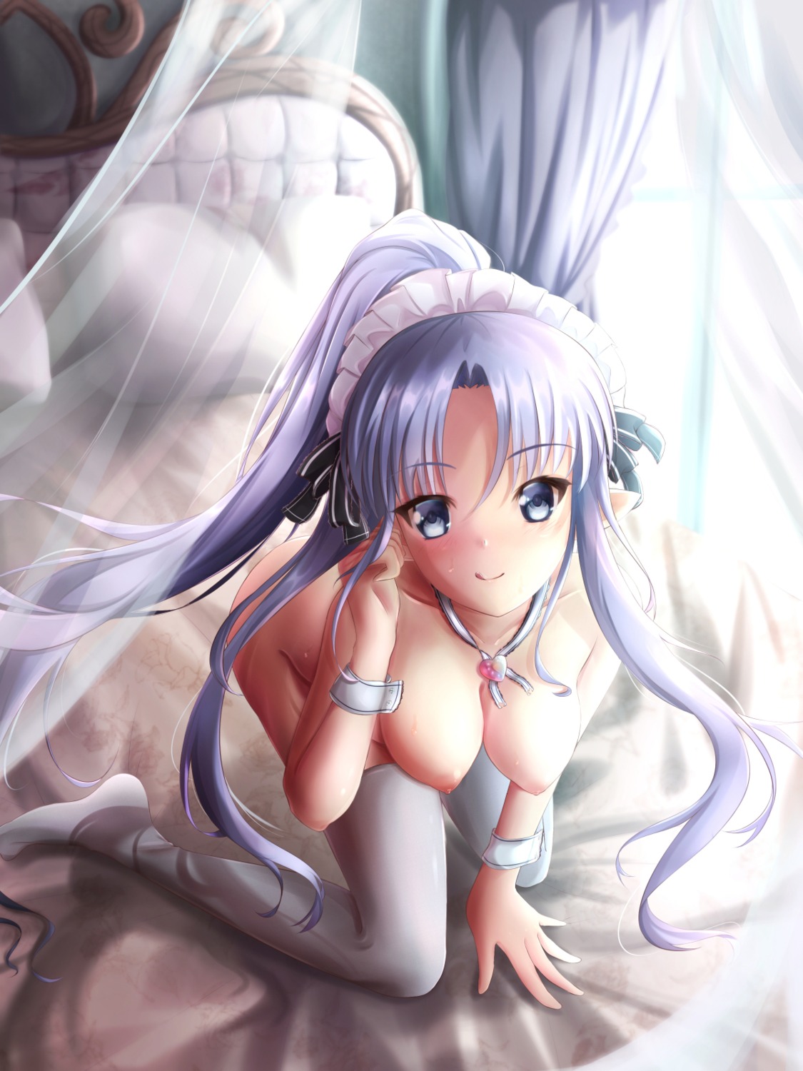 fate/grand_order jiang_xin medea_lily naked nipples pointy_ears thighhighs