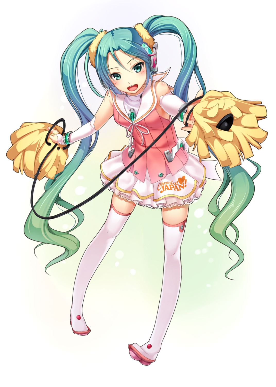 cheerleader chobipero hatsune_miku thighhighs vocaloid