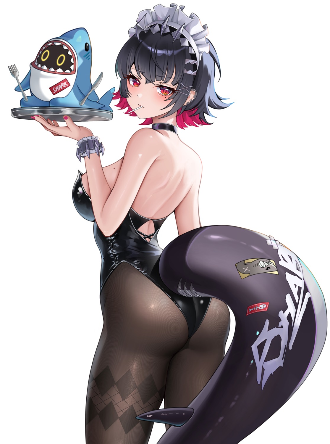 ass ellen_joe leotard maid no_bra pantyhose ssong2 tail waitress zenless_zone_zero