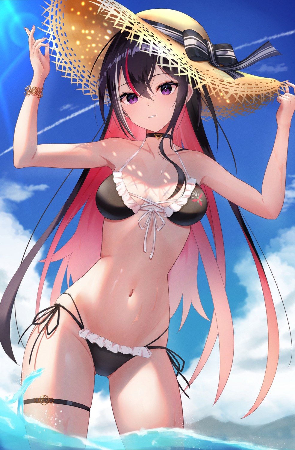 azki_(hololive) bikini garter hololive swimsuits teru_(teru170) wet