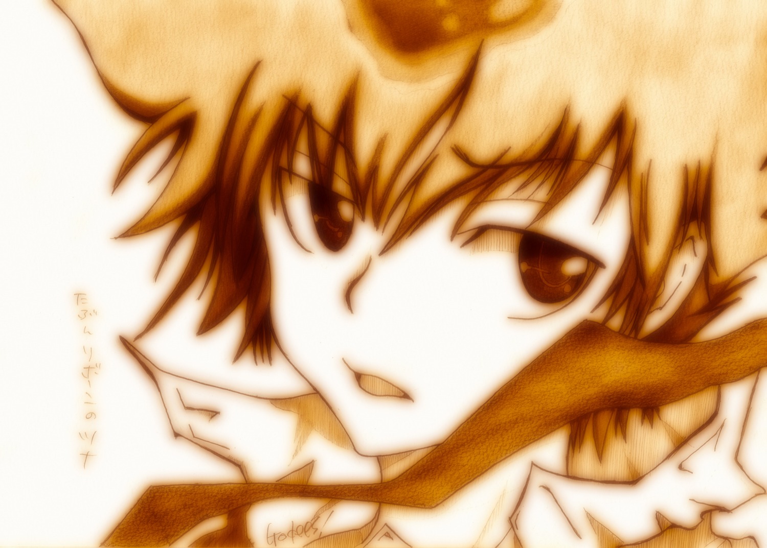 godees katekyo_hitman_reborn! male monochrome sawada_tsunayoshi