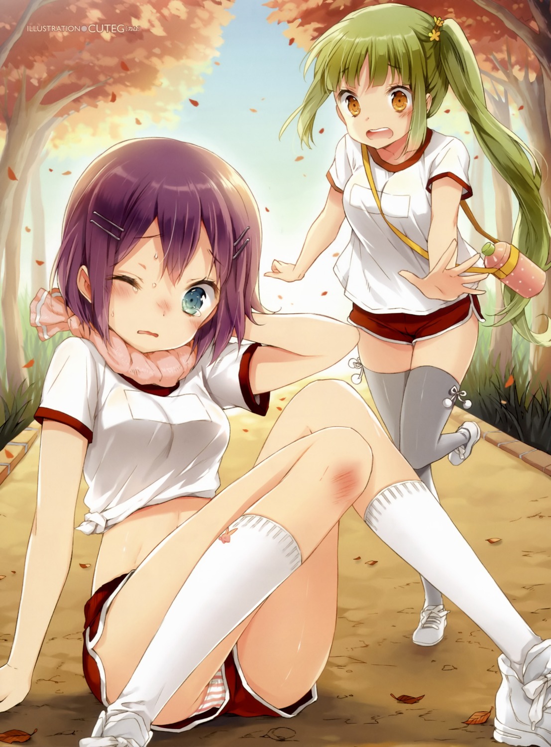 buruma cuteg gym_uniform pantsu shimapan thighhighs