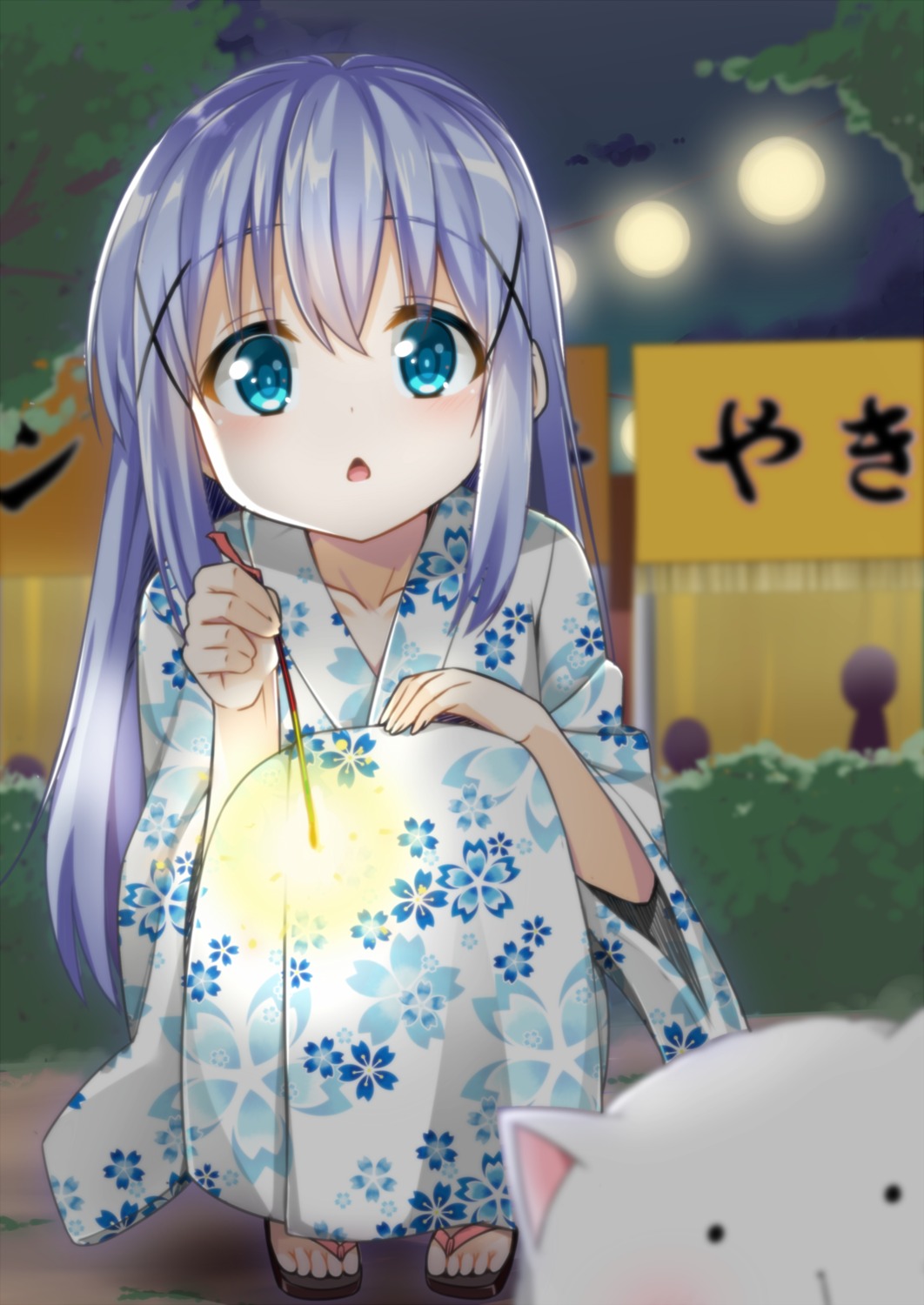 cacao_(cacao0809) gochuumon_wa_usagi_desu_ka? kafuu_chino tippy_(gochuumon_wa_usagi_desu_ka?) yukata