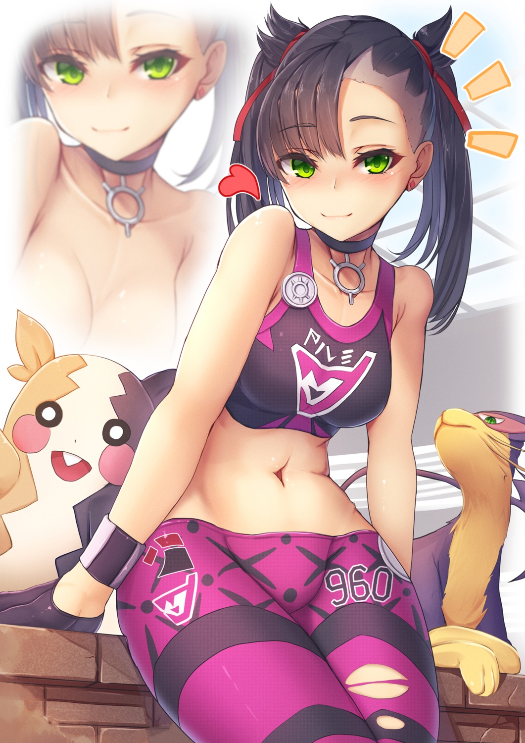 liepard mary_(pokemon) morpeko pantyhose pokemon pokemon_swsh tatapopo topless torn_clothes