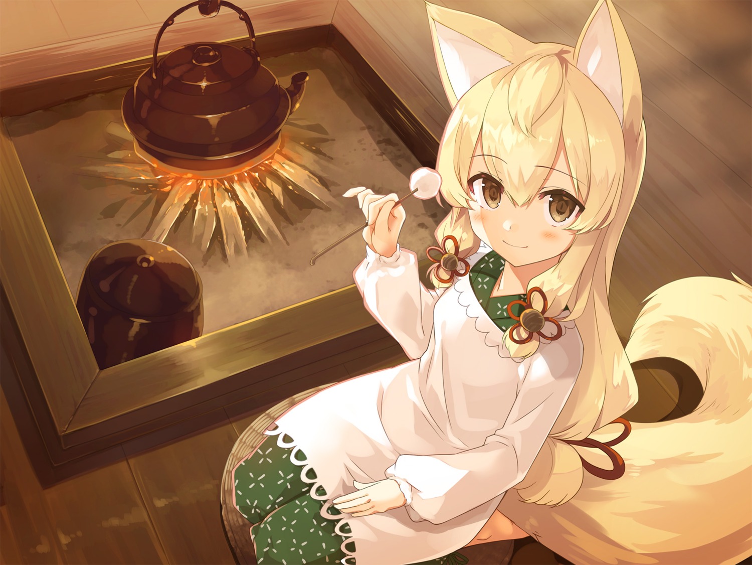 animal_ears ayakashi_kyoushuutan cura japanese_clothes tail whisp