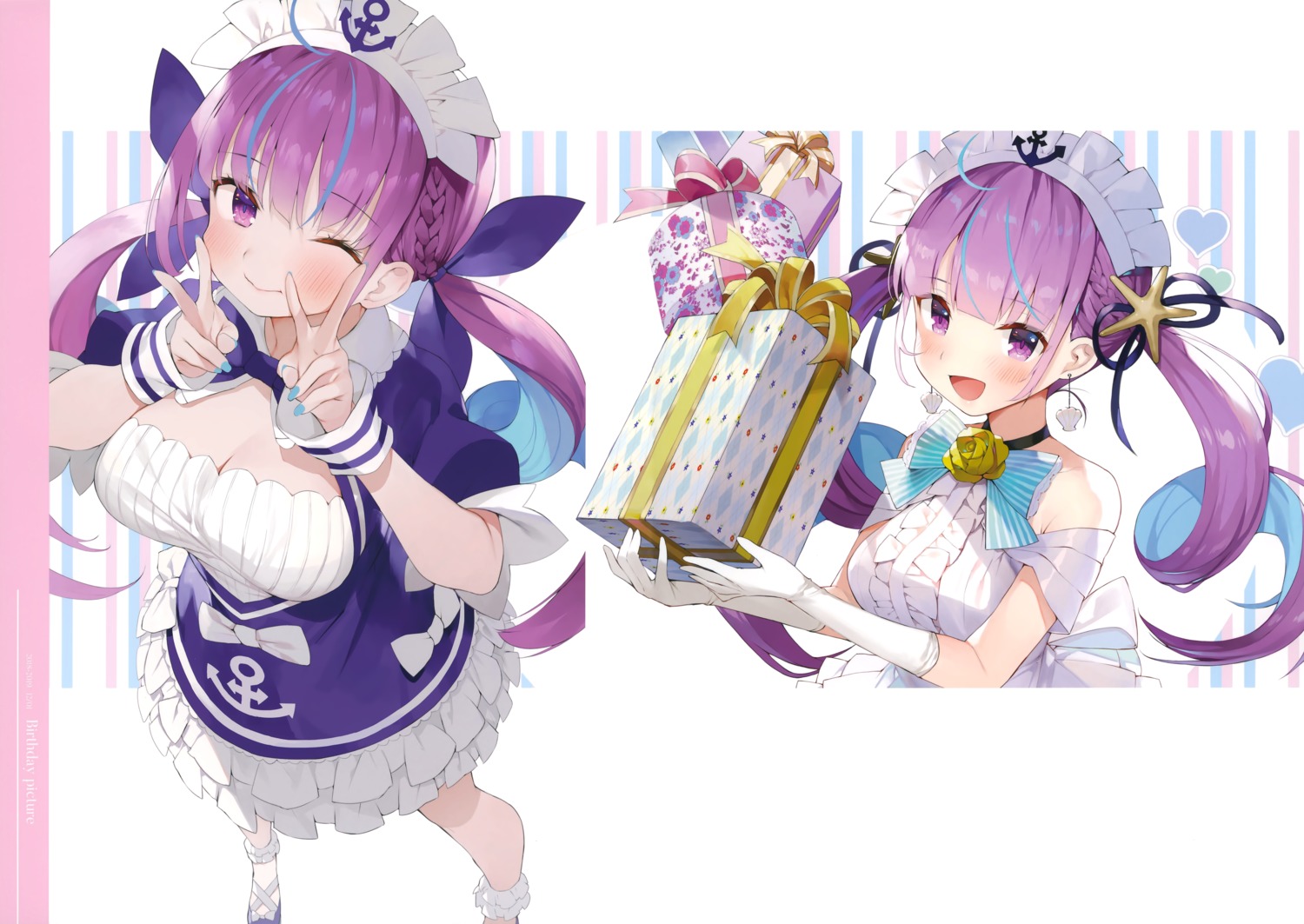 dress gaou_(matsulatte) hololive macaron_taitei maid minato_aqua