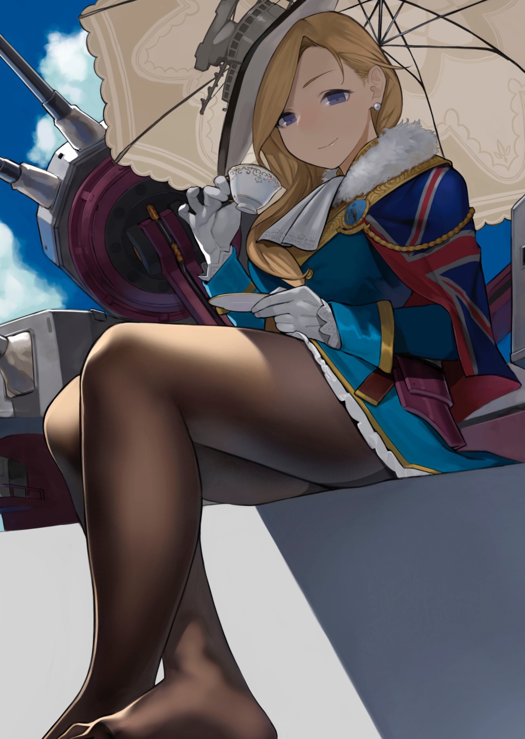 azur_lane hood_(azur_lane) pantyhose umbrella yom