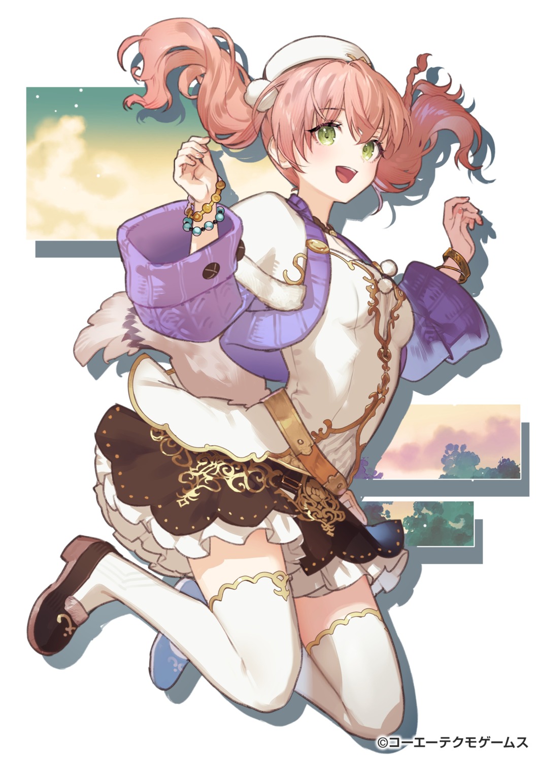 atelier atelier_escha_&_logy escha_malier koei_tecmo skirt_lift sweater tail thighhighs umiu_geso