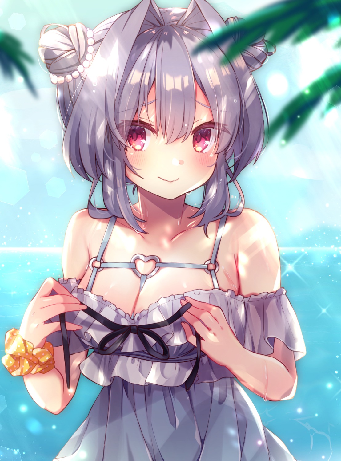 dress ebihara_beniko no_bra summer_dress