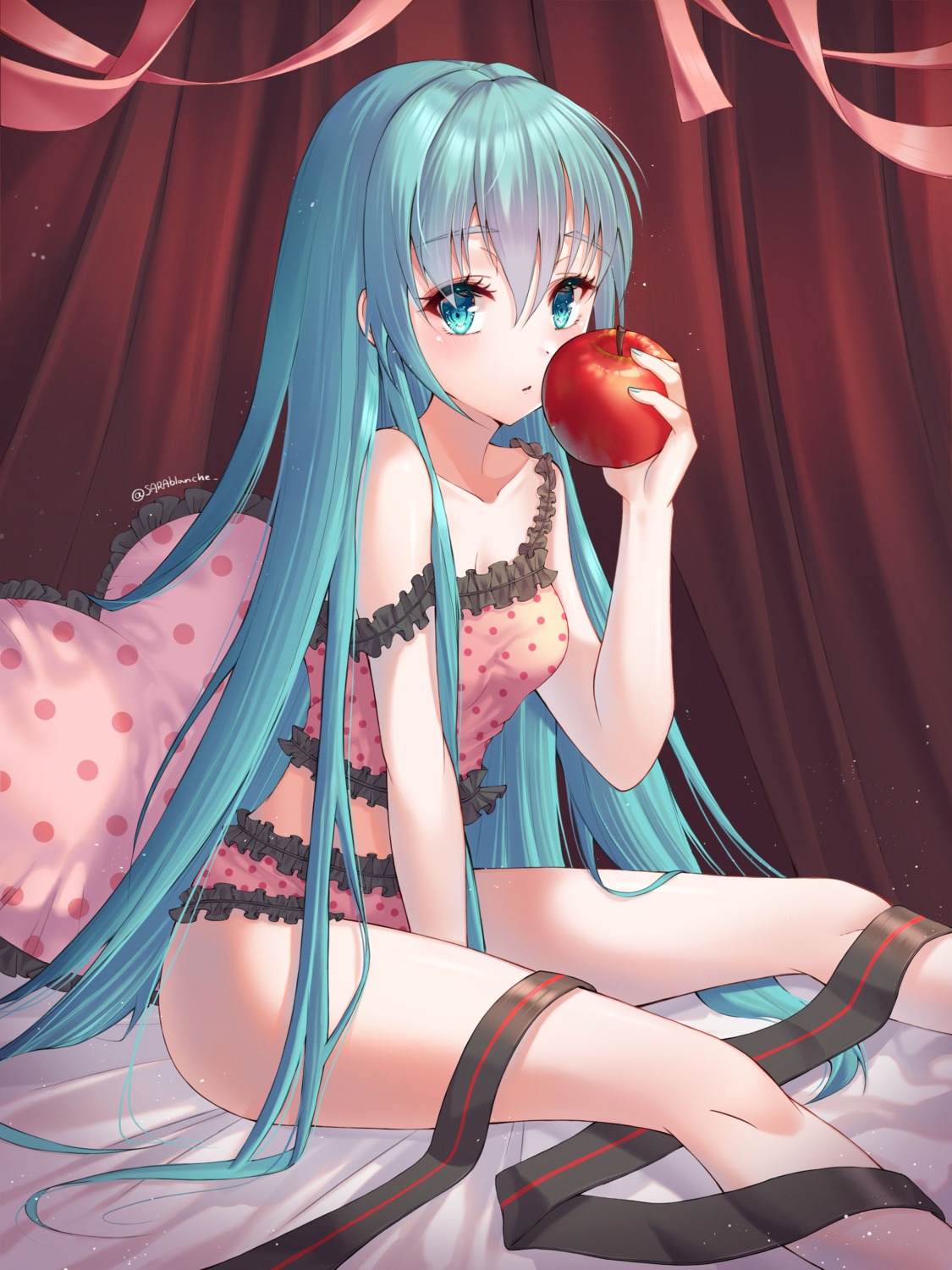 hatsune_miku lingerie pantsu sarablanche vocaloid