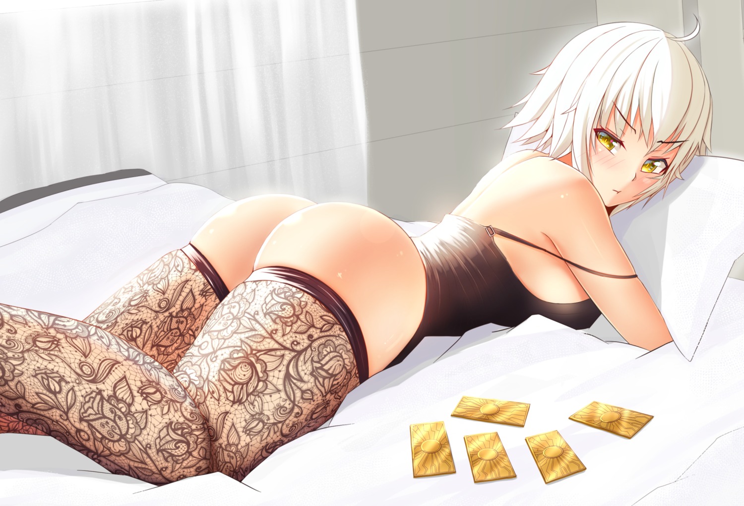 ass damao_yu fate/grand_order jeanne_d'arc jeanne_d'arc_(alter)_(fate) lingerie thighhighs