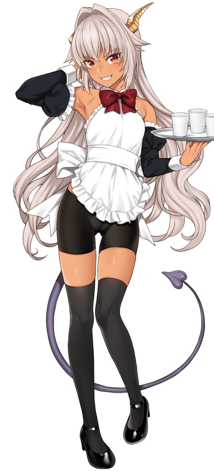 athome_shuka bike_shorts cameltoe enjo_kouhai heels horns maid tail takunomi thighhighs ursula_y_ddraig