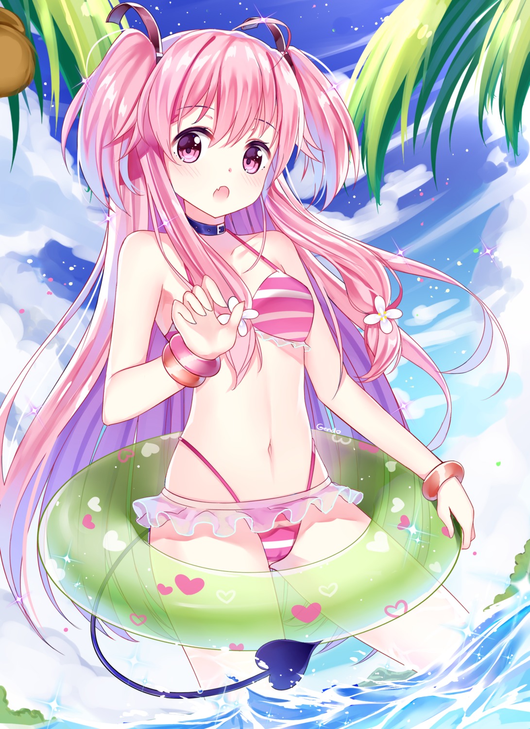 angel_beats! bikini cameltoe gendo0032 swimsuits tail wet yoshioka_yui