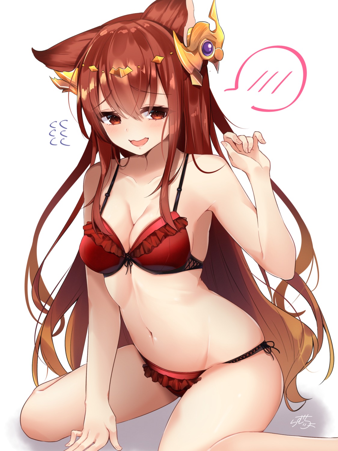 animal_ears anthuria_(granblue_fantasy) bra cleavage granblue_fantasy pantsu ramchi