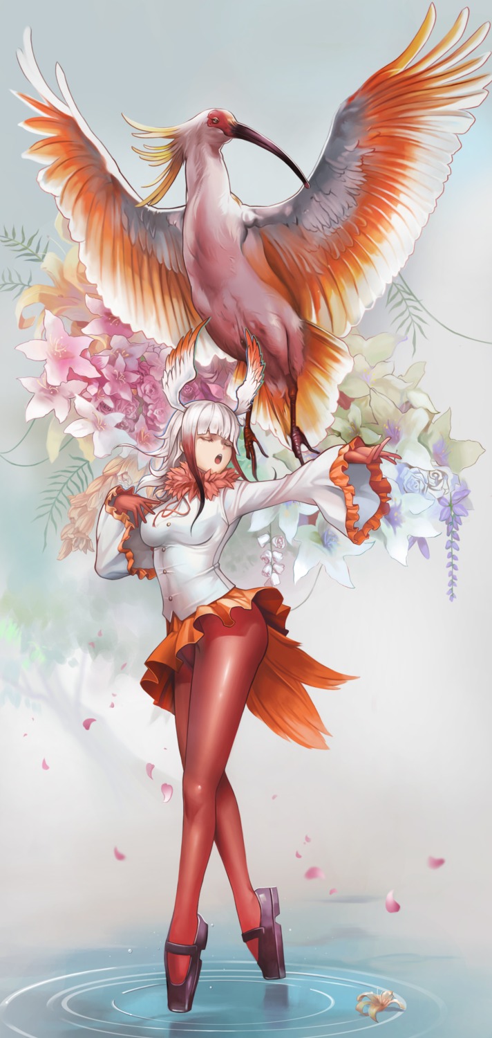 crested_ibis dantewontdie kemono_friends pantyhose tail wings