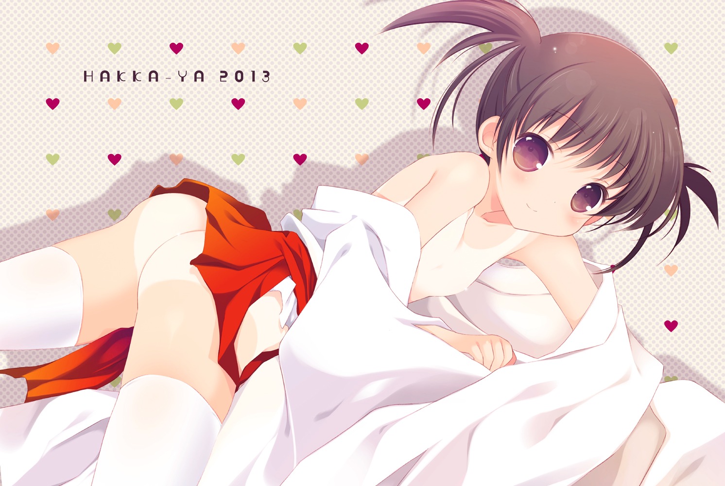 ass loli miko saki tan_lines thighhighs tokumi_yuiko undressing usuzumi_hatsumi