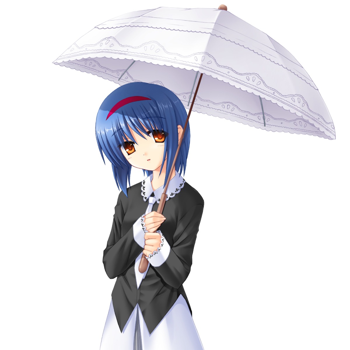 key little_busters! na-ga nishizono_mio seifuku umbrella