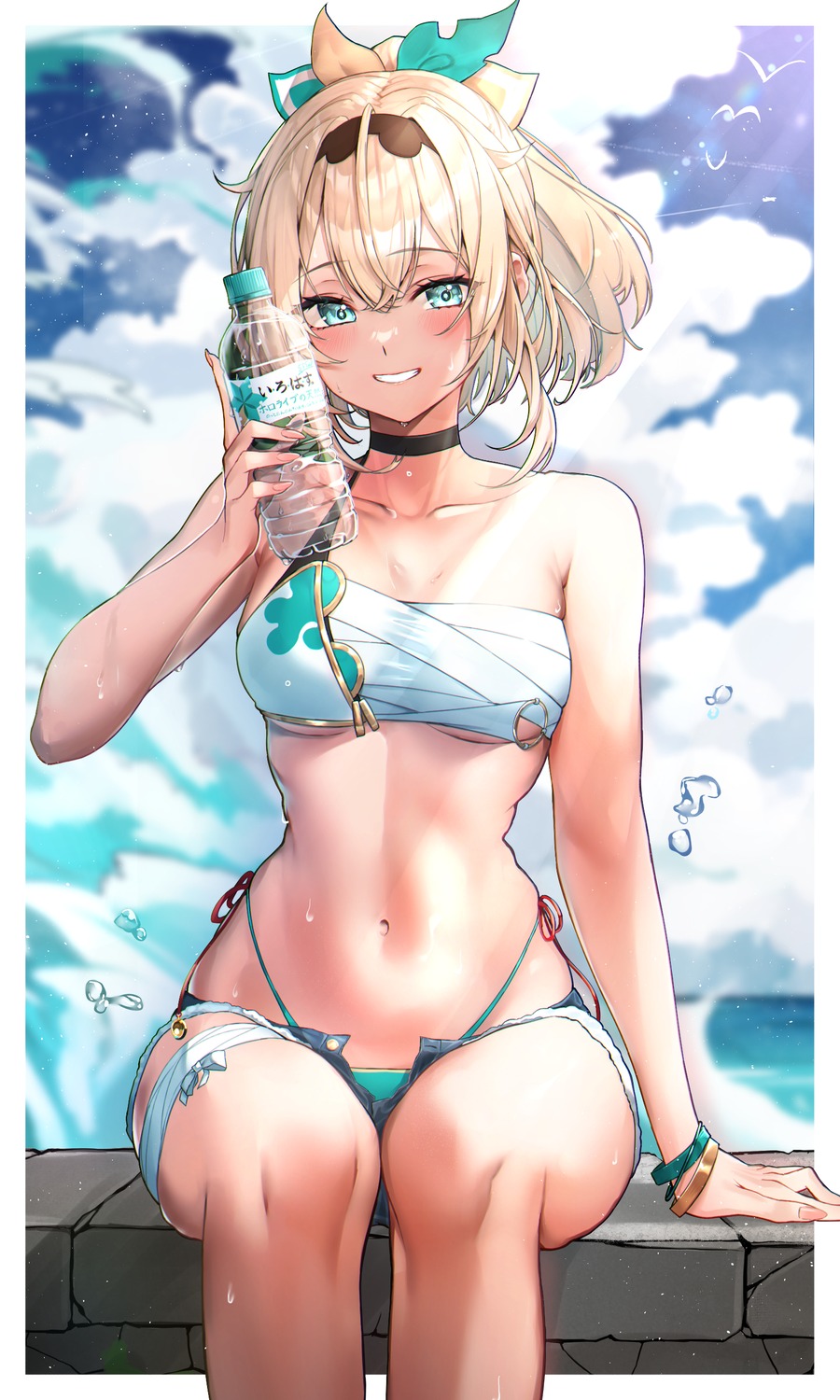 bandages bikini hololive kazama_iroha raag_jp sarashi swimsuits