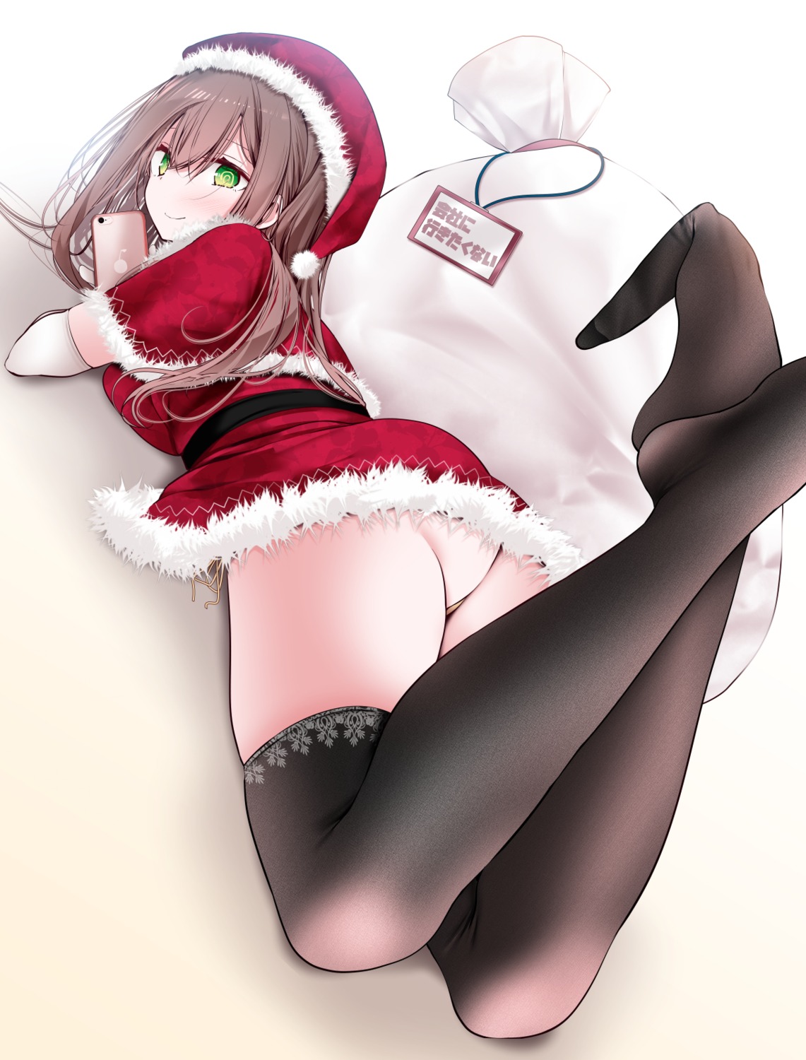 ass christmas feet oouso pantsu skirt_lift thighhighs thong