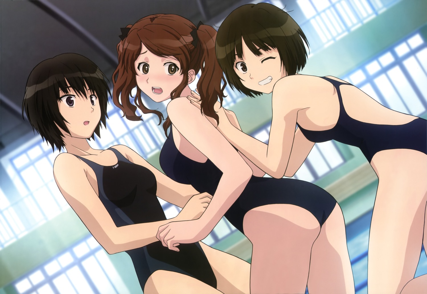 amagami ishikura_keiichi nakata_sae nanasaki_ai swimsuits tachibana_miya