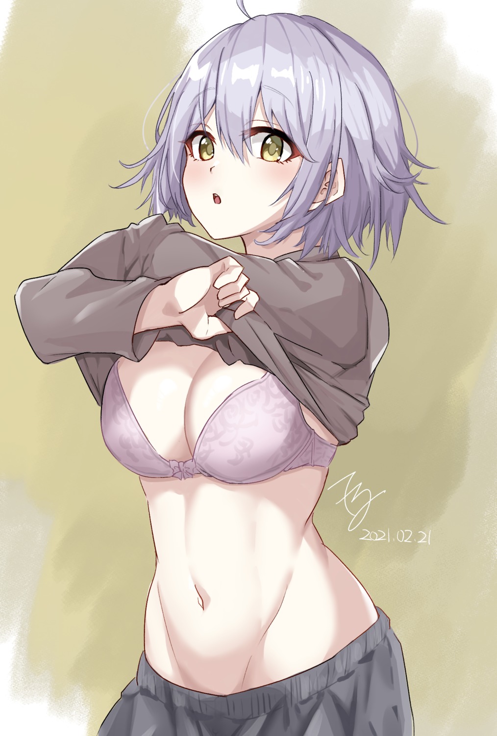 bra fate/grand_order jeanne_d'arc jeanne_d'arc_(alter)_(fate) kohaku_teru shirt_lift undressing