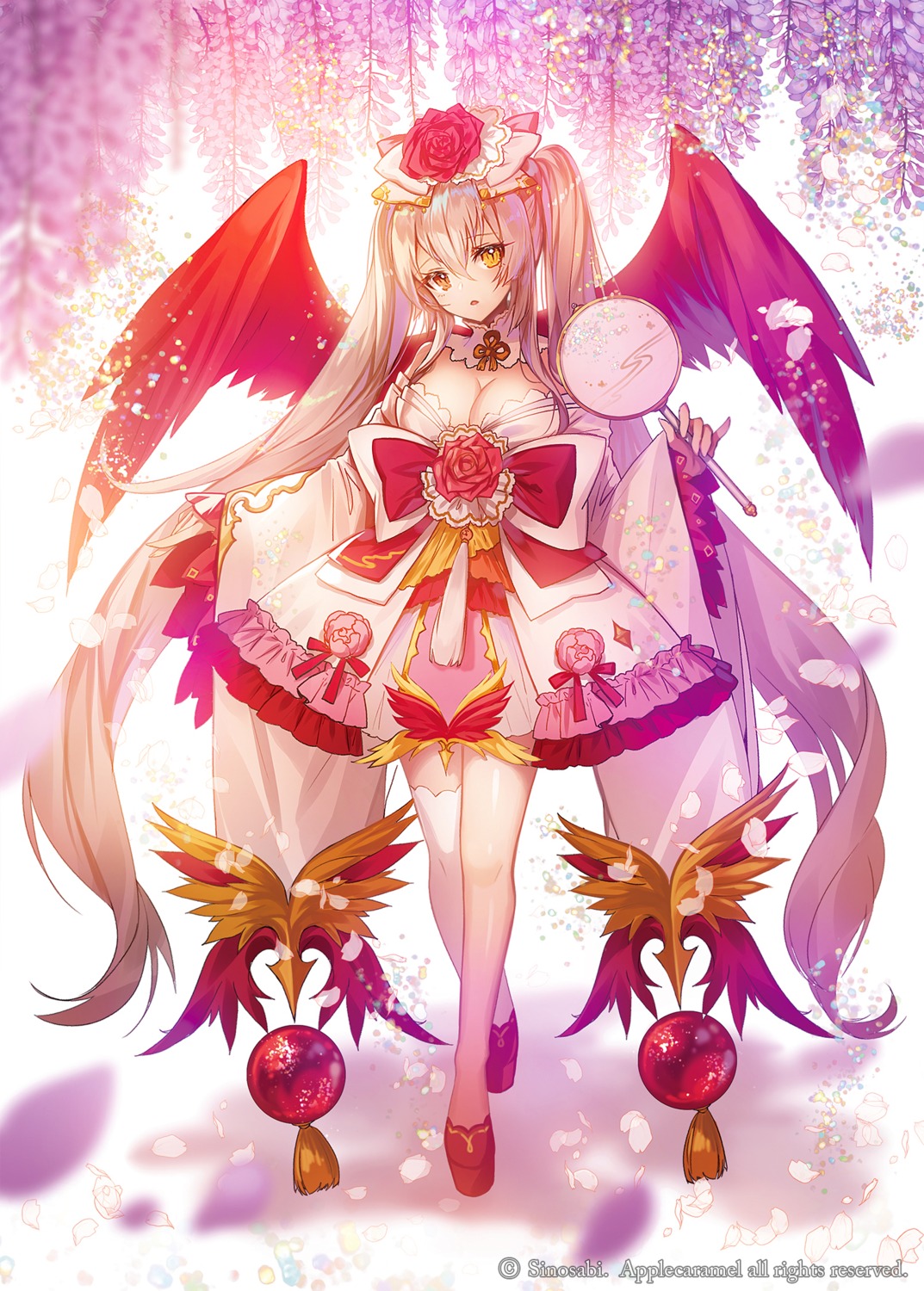 apple_caramel cleavage thighhighs wings