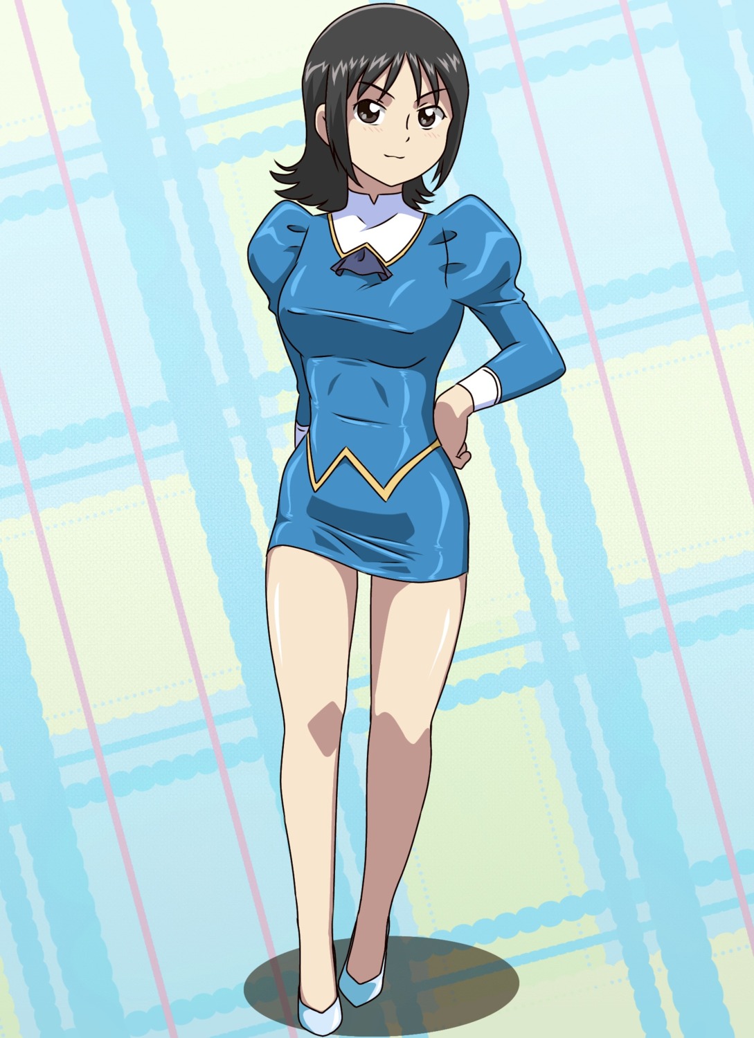 agent_aika aika_(series) blue_delmo kuroyoshi uniform waitress_delmo