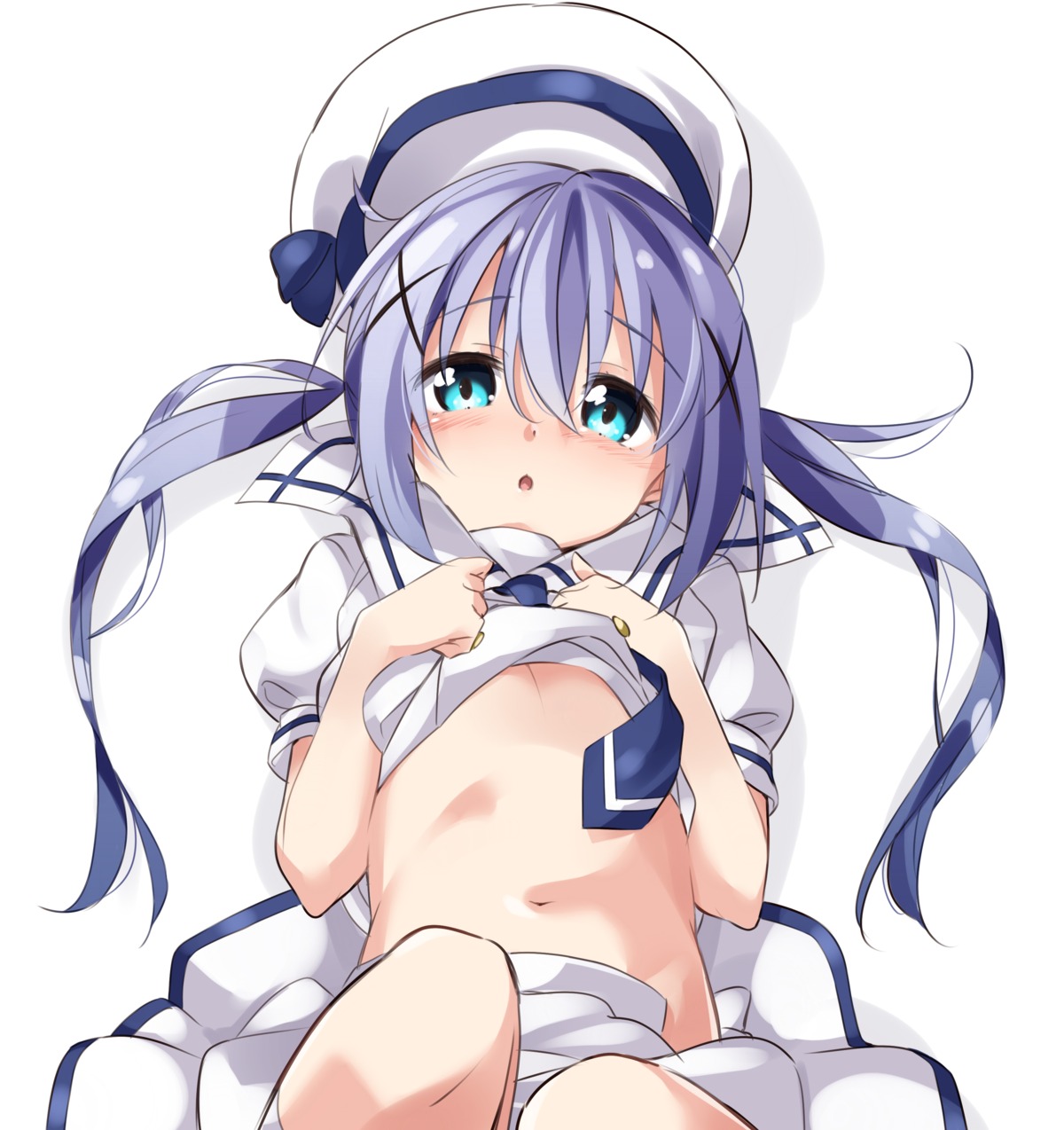 gochuumon_wa_usagi_desu_ka? kafuu_chino loli moso seifuku shirt_lift