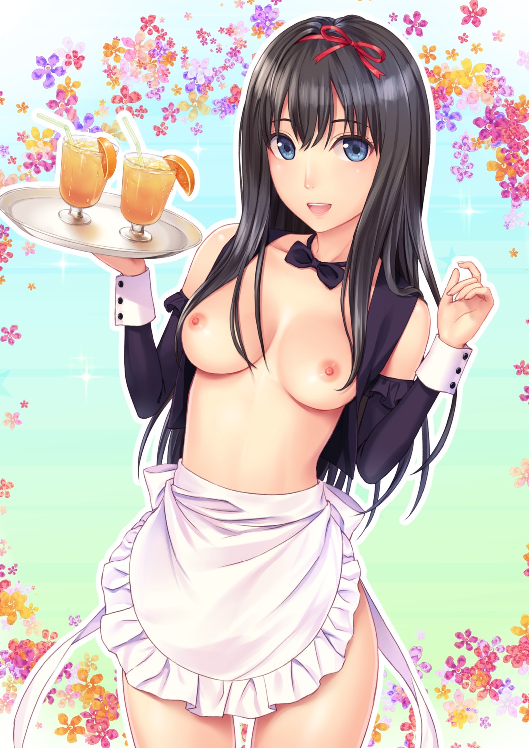 n.g. naked_apron nipples topless waitress