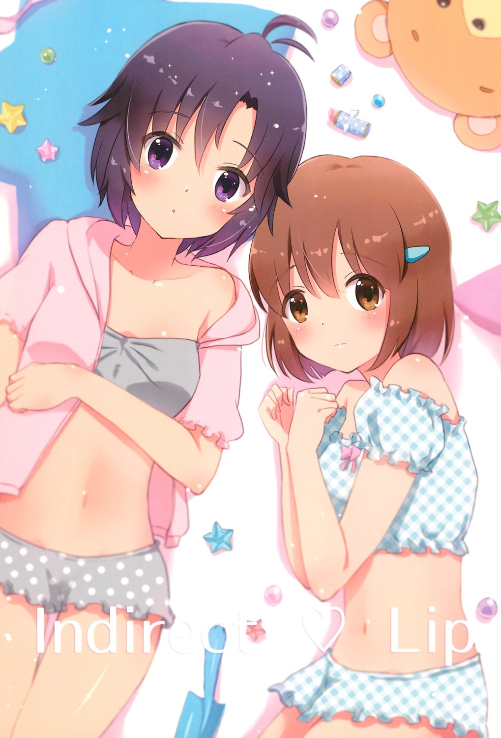 bikini hagiwara_yukiho kikuchi_makoto open_shirt swimsuits the_idolm@ster yukino_mikuri