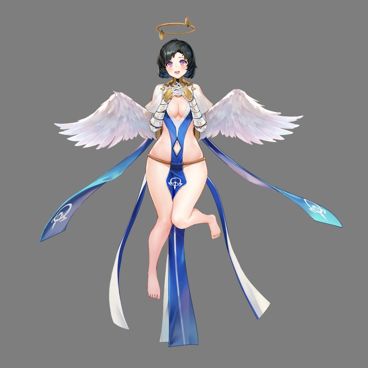 angel armor jam_(nandade) last_origin no_bra wings