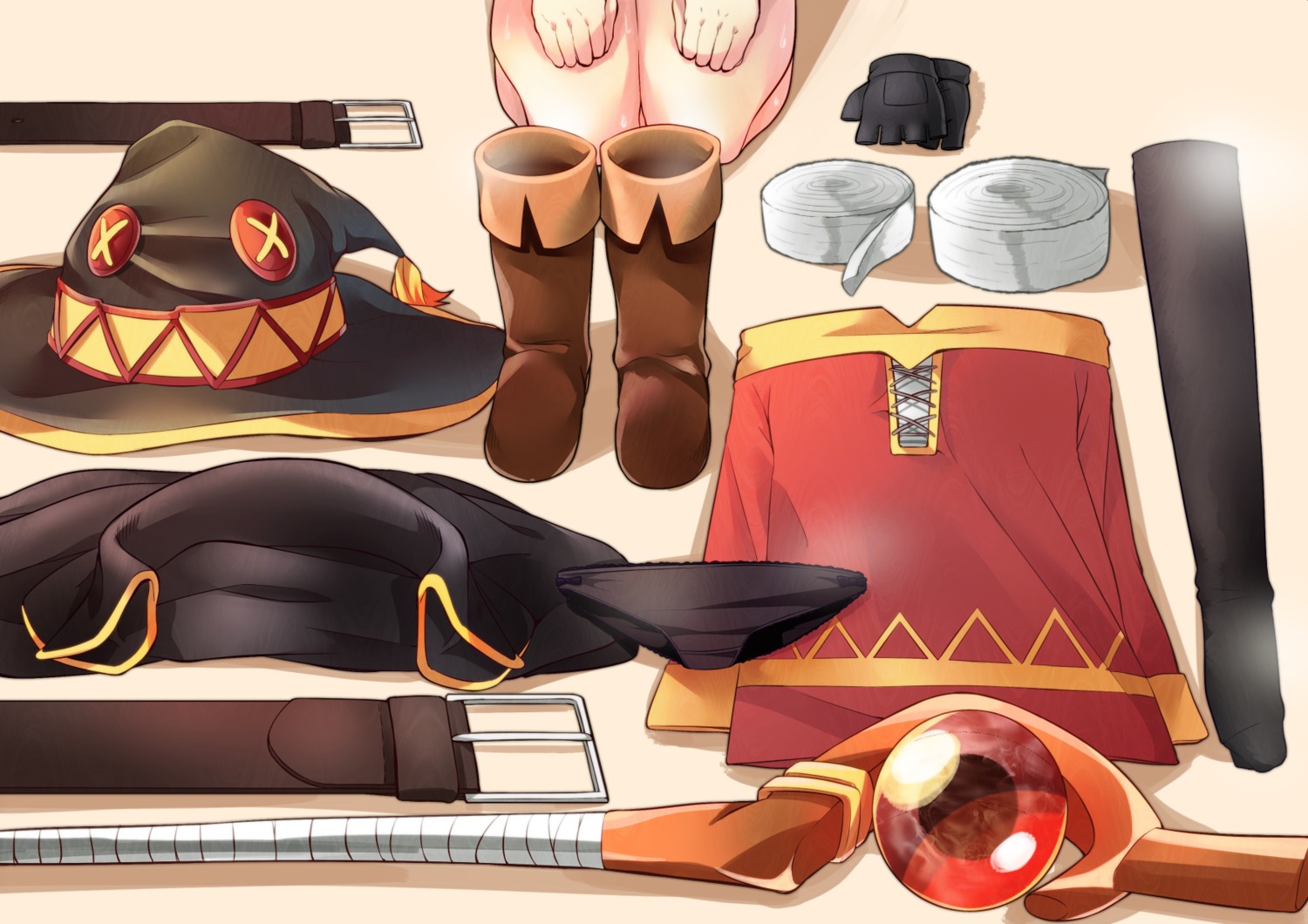 bandages kono_subarashii_sekai_ni_shukufuku_wo! megumin pantsu thighhighs tokihanatareshi