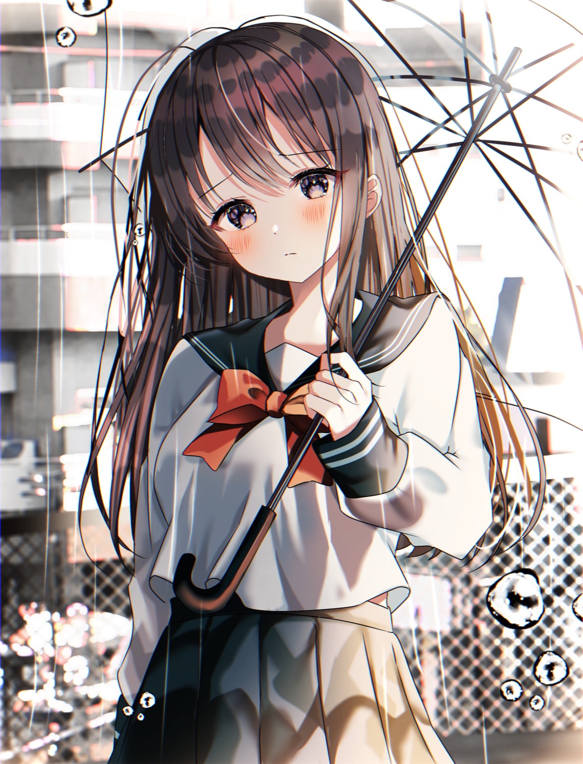 seifuku shiori_(shiori_2_14) umbrella