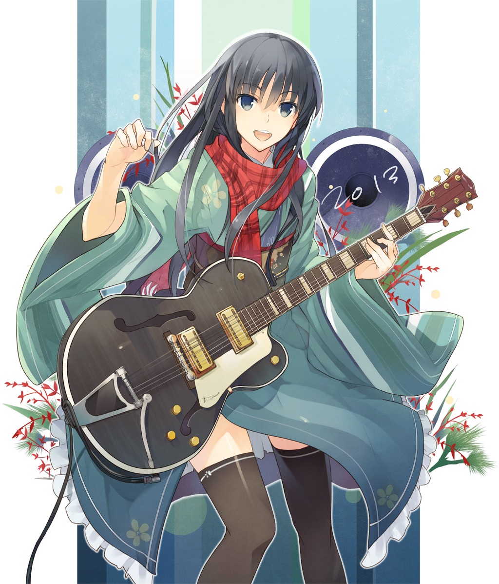 guitar miz thighhighs yukata