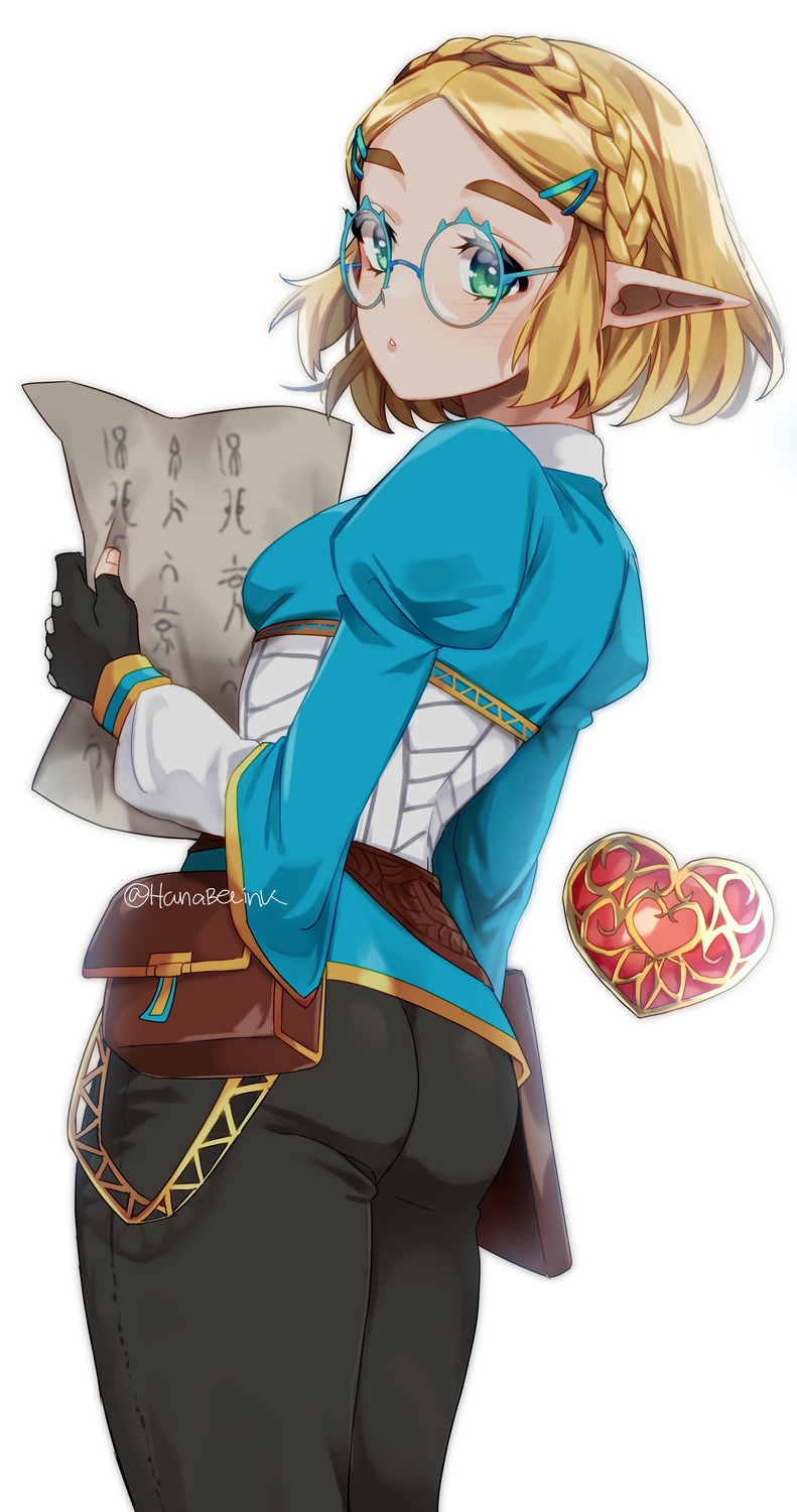 ass hanabelink megane pointy_ears princess_zelda the_legend_of_zelda