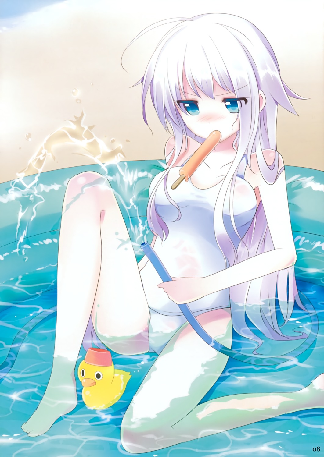 ancerise_sacred mishima_kurone school_swimsuit shiropro swimsuits wet