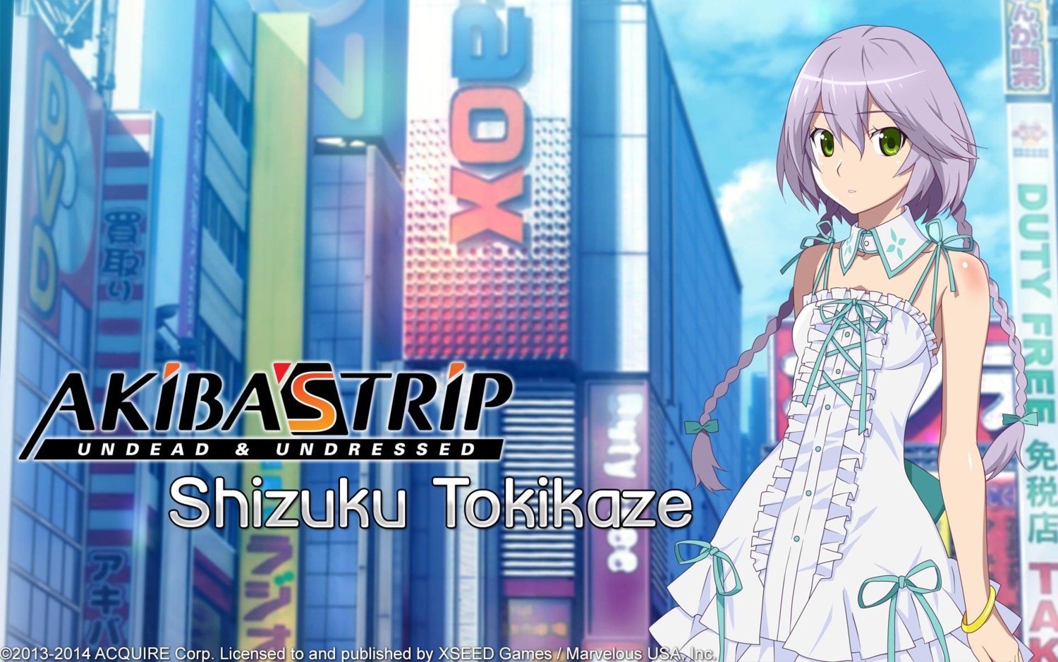 acquire_corp akiba's_trip dress summer_dress tokikaze_shizuku wallpaper watanabe_akio